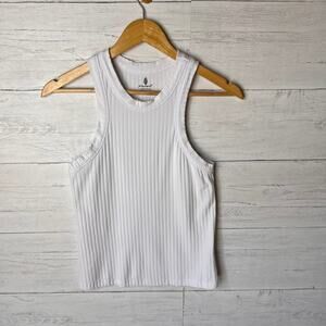 Free People FP Movement Top Womens Size S/P White Wide Ribbed Tank Summer